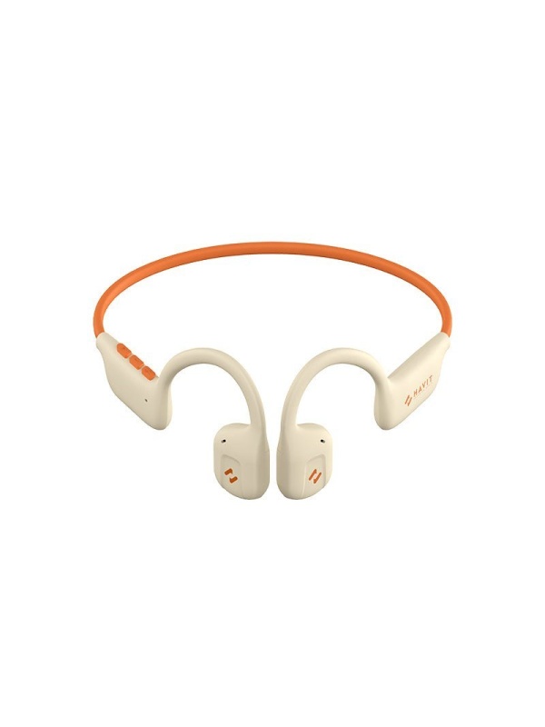 Casti bluetooth HAVIT E510BT Freego1, Open-ear, cu sistem de transmitere a sunetului prin aer, Bej