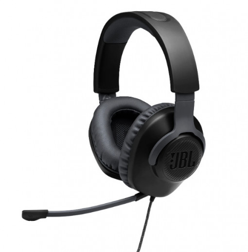 Casti Gaming JBL Quantum 100, Multiplatforma, 3.5mm, Microfon, Negru
