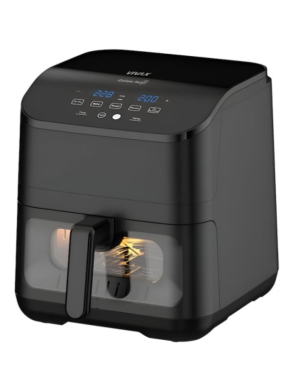 Friteuza cu aer cald Vivax DFA-617DB, 1500W, 6L, temperatura reglabila pana la 200°C, cronometru, tava antiaderenta, protectie la supraincalzire, negru