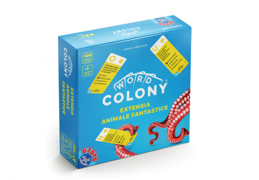 Joc societate Word Colony Animale Fantastice, 100 carti de joc, extensie 1 jucator, Editia RO