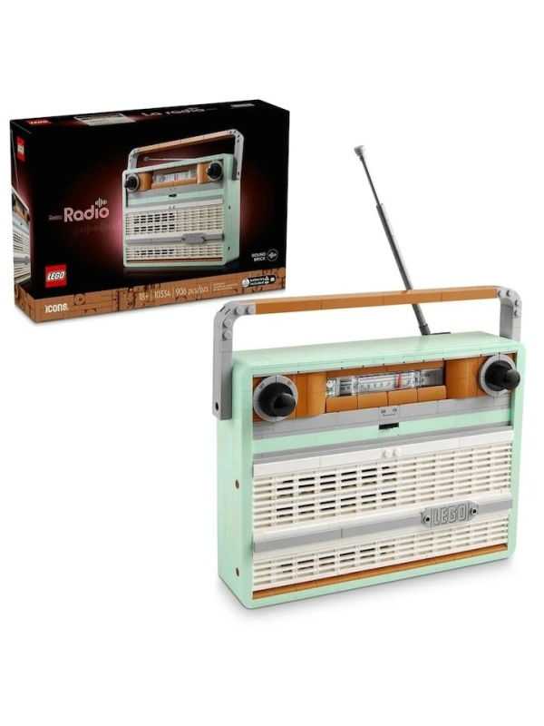 LEGO® Icons Creator - Radio Portabil Retro, 906 piese, 230x320x70mm