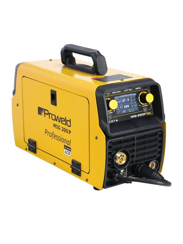 ProWELD MIG 200P Synergetic MIG/MAG functii puls simplu/dublu, DC normal, 2T/4T, mentinere automata, MMA, LiftTIG