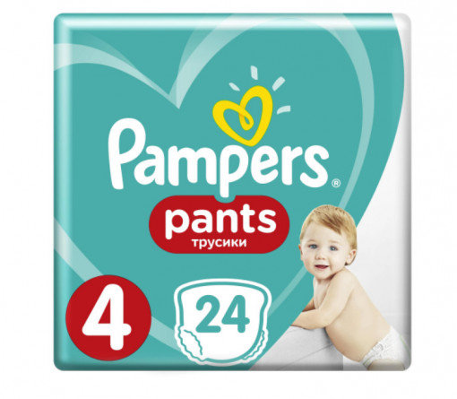 Scutece chilotel Pampers Pants Carry Pack 4 Maxi, 9 - 15 Kg, 24 buc