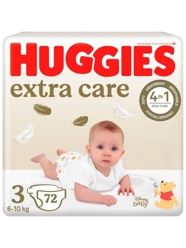 Scutece Huggies extra care 3, 6-10 kg, 72 buc