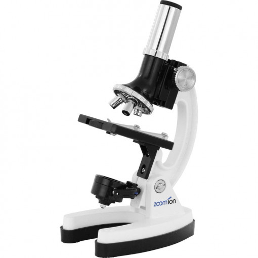Set microscop de metal pentru copii cu geanta, 73 piese, Alb