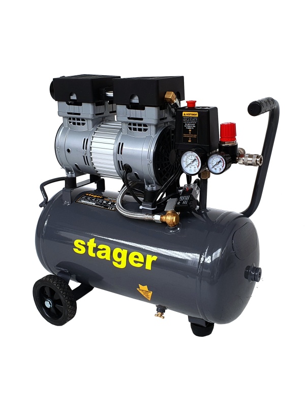 Stager HM0.75JW/24 compresor aer, 24L, 8bar, 135 L/min, monofazat, angrenare directa, silentios
