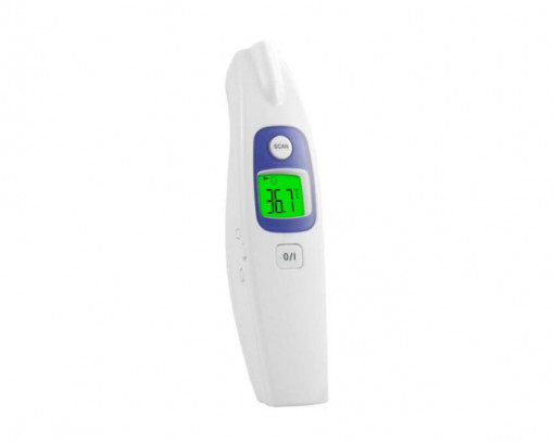 Termometru digtal, Tehnologie Non-contact, inflarosu de mare precizie, Culoare alb/mov, alarma temperatura, Model FR850