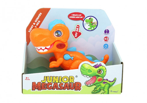 Jucarie interactiva Dragon-I - Junior Megasaur T-Rex, portocaliu
