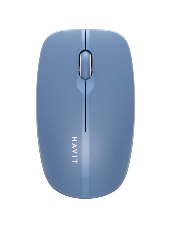 Mouse office wireless HAVIT MS53WB, Ergonomic, 1600 dpi, 4 butoane, Bluetooth 5.2/ 2.4 GHz, Albastru