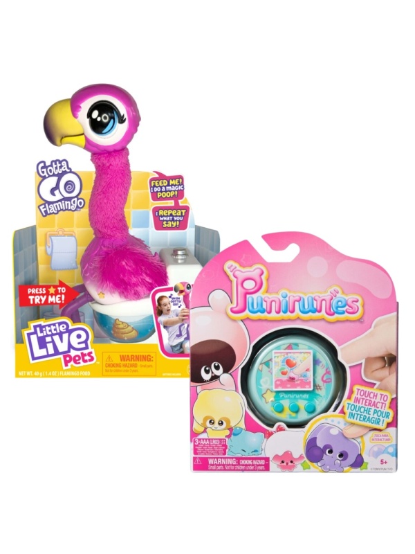 Pachet - Jucarie interactiva Flamingo Little Live Pets - Gotta go + Jucarie Digitala Interactiva, Punirunes, Squishy Bff