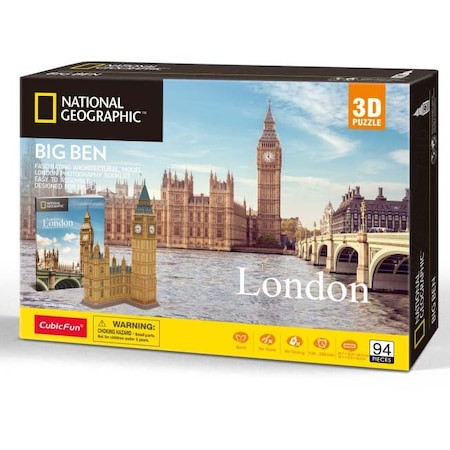 Puzzle 3D Cubic Fun - National Geographic, Big Ben, 117 piese