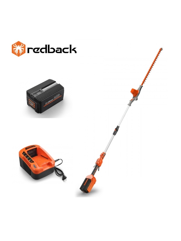 Redback Pachet E920D+EP20+EC20 Trimmer de gard viu extensibil 40V, 2400mm, 520mm, acumulator 40V/2Ah, incarcator 40V/2A