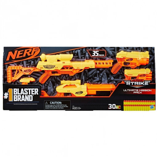 Set arma de jucarie Nerf Alpha Strike,Ultimate mission pack, 30 proiectile incluse