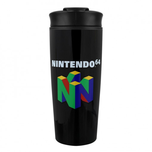 Termos Nintendo N64, Metal, 450 ml, Negru
