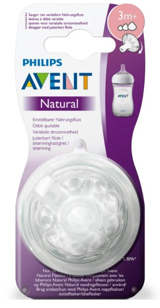Tetina Natural Philips-Avent SCF045/27, cu debit variabil, 3luni+, fara BPA, 2 buc