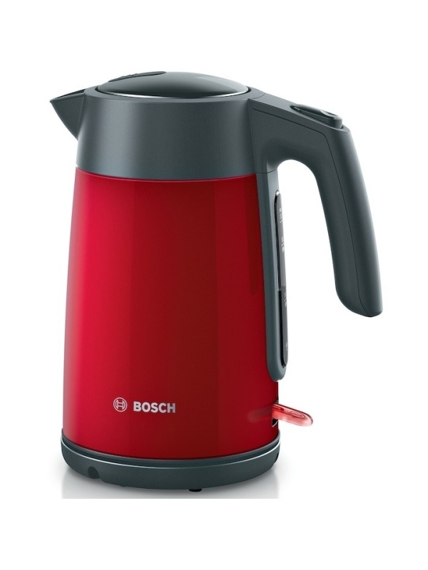 Fierbator apa Bosch TWK7L464, 2400 W, 1,7 L, 220-240 V, indicator pentru numarul de cesti, oprire automata, rosu/antracit