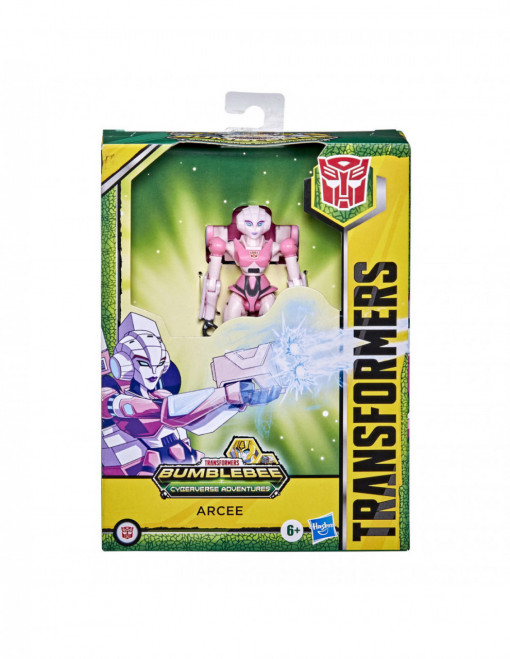Figurina Transformers Robot Vehicul Cyberverse Deluxe Arcee, Roz, 13 cm, 6 ani+