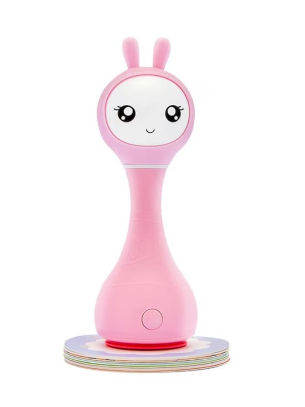 Iepuras interactiv pentru bebelusi Smarty, Alilo, roz, 10 cm