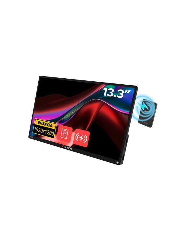 Monitor tactil portabil 13.3" Verbatim incl PBCarcasa aluminiu/PB 5000mAh/WUXGA 1920x1200