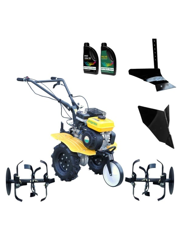 ProGARDEN Pachet Campo 703 Motocultor 7CP + Plug simplu + Plug bilonat/rarita + 2L Ulei
