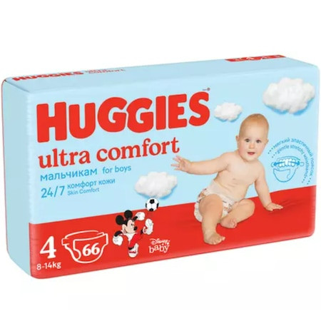 Scutece Huggies Ultra Comfort Boy Nr. 4, 8-14 kg, 66 bucati