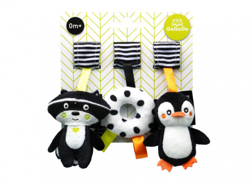 Set 3 jucarii GaGaGu - Raton, pinguin si gogoasa