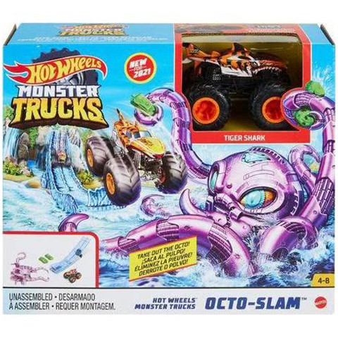 Set Hot Wheels Monster Trucks - Octo-Slam, Multicolor, 4 ani+