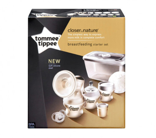 Set pentru alaptare Tommee Tippee: pompa de san manuala si accesorii