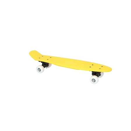 Skateboard No Fear pentru copii, 57x15x9cm PP/PVC, Galben