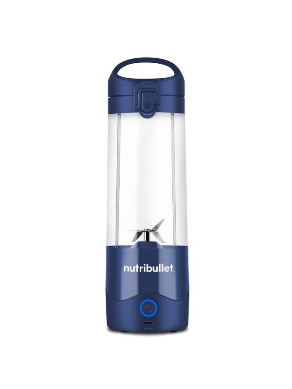 Blender portabil Nutribullet® OC003NBL, capacitate 475 ml, 15 utilizari per incarcare, USB-C, albastru
