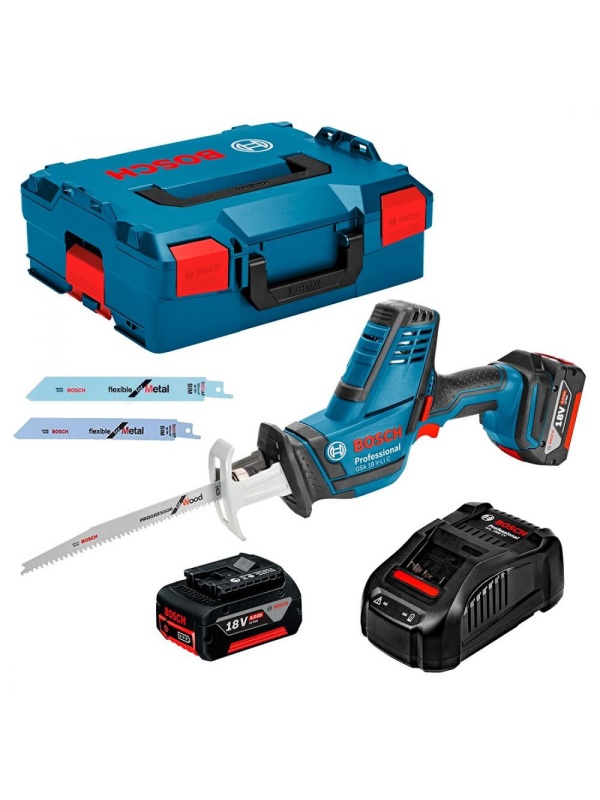 Bosch GSA 18 V-LI C Fierastrau sabie Li-Ion, cu 2 acumulatori Li-Ion, 5Ah + L-Boxx