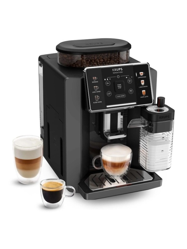 Espressor automat Krups Sensation Milk EA912HF0, 1450 W, 1.7 l, Negru