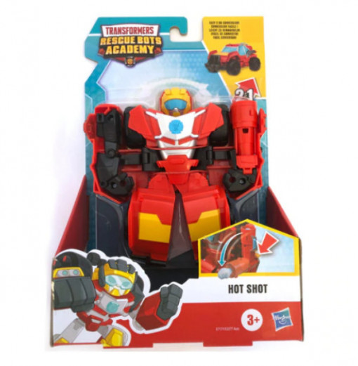 Figurina Transformers Rescue Bots Academy, Hot Shot, Rosu, 15 cm