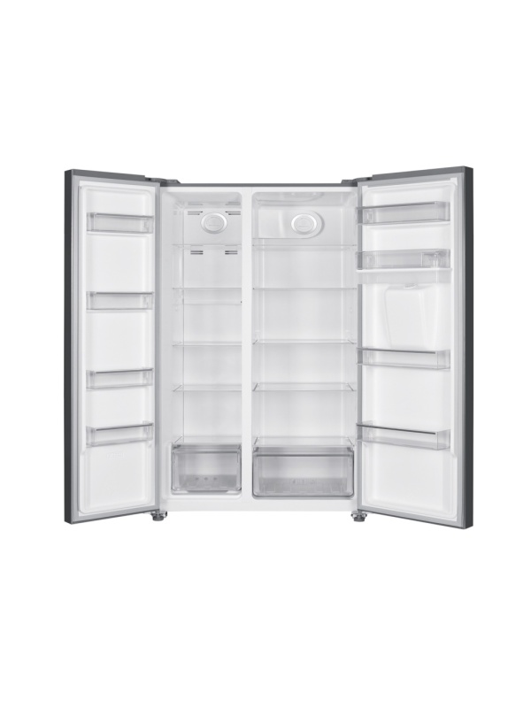 Frigider side-by-side Tesla RB5210FHXE, 529L, InoxInverter, E, Dozator apa, NoFrost, display LED