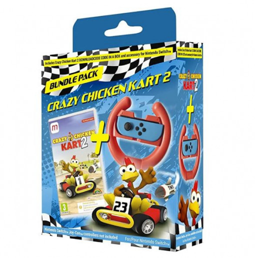 Joc Crazy Chicken Kart 2 Steering Wheel Bundle Pentru Nintendo Switch