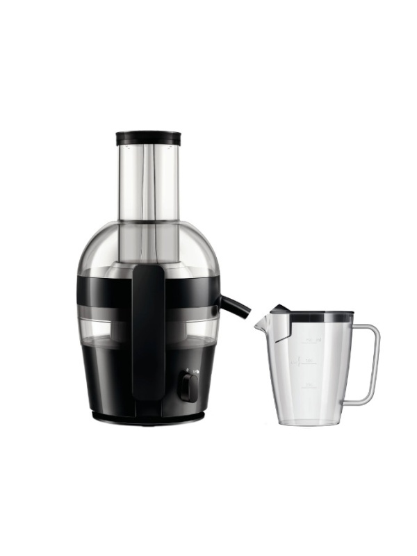 (Resigilat) Storcator de fructe si legume Philips Viva Collection HR1855/70, 700 W, recipient suc 0.8 l, recipient pulpa 1.2 l, 1 Viteza, tub de alimentare 75 mm, negru
