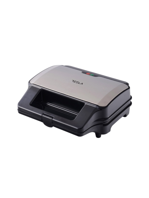 Sandwich maker 3 in 1 Tesla MG201BX, 900WPlaci detasabile antiaderente, LED, Negru/ Inox