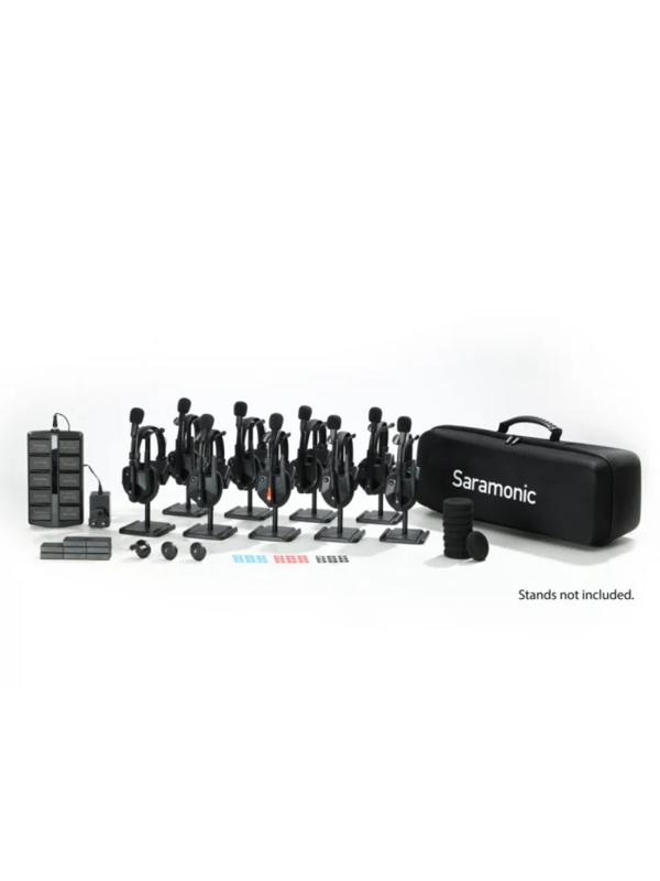 Solutie intercom completa Saramonic WiTalk9 WT9S18xbat, 9 pers, Full-Duplex, 1.9GHz, single-ear