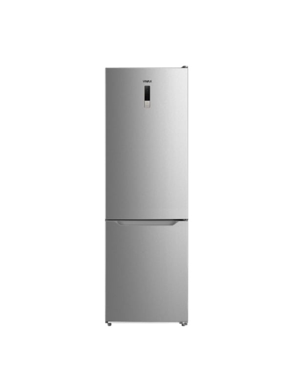 Combina frigorifica VIVAX CF-310EDNF X, 310L, Clasa E, Total No Frost si No Frost Multi Air Flow, Termostat digital LED, Iluminare LED, Fast Freeze, Usi reversibile, H 188cm, Inox