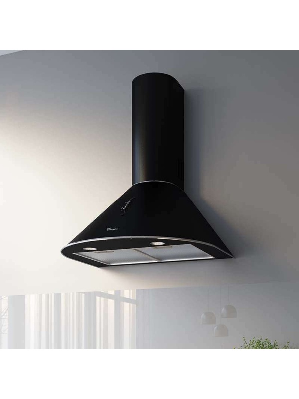 Hota tip Cupola Tornado Violla 750 (50) LED, 1 motor Turbo, latime 50 cm, 3 viteze, absorbtie 750 m3/ora, filtru anti-grasimi aluminiu 5 straturi, Negru