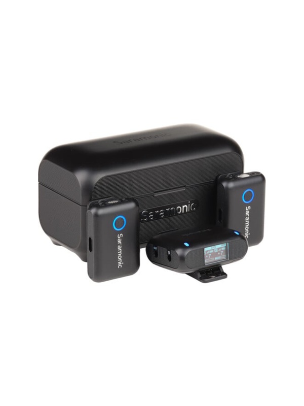 Kit microfon wireless Saramonic Blink500B2+ 2TX+RX2.4 GHz, display OLED, carcasa incarcare, 1250mAh
