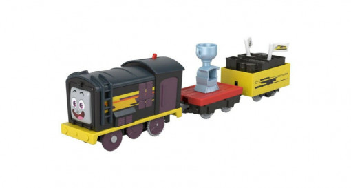 Locomotiva motorizata Deliver the Win Diesel cu doua vagoane Thomas si Prietenii Track Master, 29.4 cm