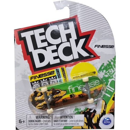 Mini placa skateboard Tech Deck Finesse, Verde, 9 cm