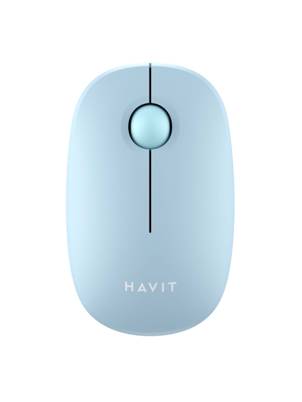 Mouse office wireless HAVIT MS57GT, Ergonomic, 1600 dpi, 3 butoane, Bluetooth 2.4 GHz, Albastru