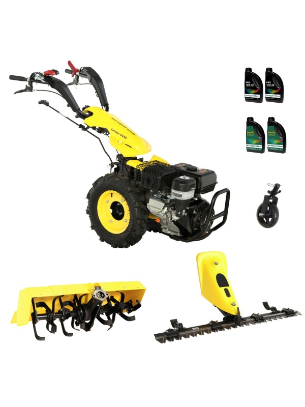 ProGARDEN Pachet Campo U16E Motocultor 14CP + Bara cosire BC120M + Roata sustinere + Freza tractata FT90 + 4L Ulei