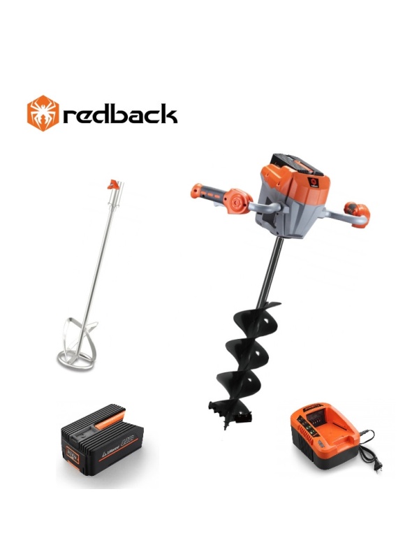 Redback Pachet E808T+E805C+E806C+EP40+EC20 Cap motor antrenare, paleta 120mm, burghiu 150mm, acumulator 40V/4Ah, incarcator 40V/2A