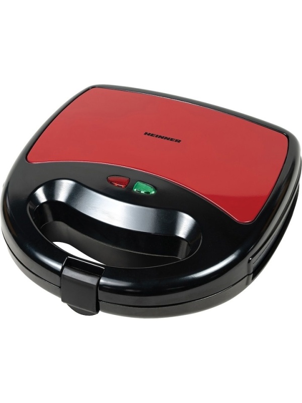 Sandwich maker Heinner Garnet 750 SM-K750BKRX, 750W, plite fixe, invelis antiaderent, capacitate: 2 sandwich-uri, Negru/Rosu