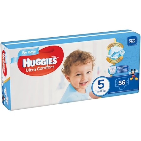Scutece Huggies Ultra Comfort Boy Nr. 5, 12- 22 Kg, 56 bucati