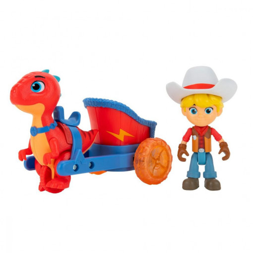 Set figurina cu dinozaur Dino Ranch - Blitz si Chariot