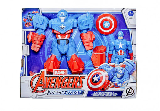 Set Figurina Marvel Avengers Mech Strike Captain America 15Cm